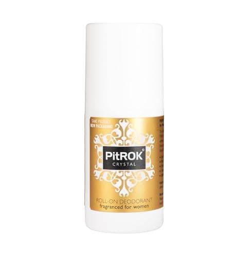 Image of PitROK Crystal Roll-On Deodorant for Women, 1 x 50ml, Vegan, Cruelty Free, Sensitive Skin Deodorant, with Aloe Vera and Grapefruit Seed Extract. Made in the UK.