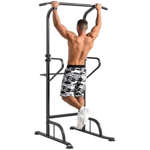 Image of HOMCOM Power Tower Dip Station Pull Up Bar Multi-Function Push Up Equipment with Adjustable Height for Home Gym Strength Training Workout Fitness