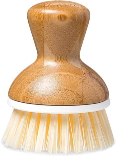 Image of Full Circle Bubble Up Dish Brush Green, Bamboo, Beige, 6.5x5.9x23.4 cm