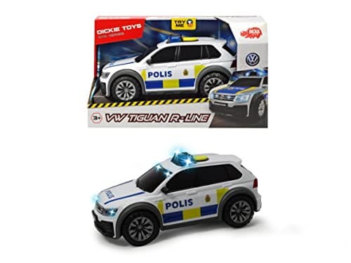 Image of Dickie Toys 203714013033 - Swedish VW Tiguan R-Line Police Car with Freewheel, Light and Sound - 25 cm, from 3 Years, Batteries Included