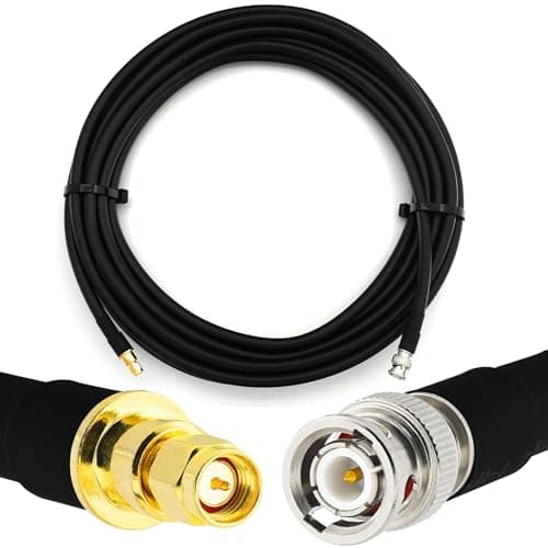 Image of RANGEFUL 164ft (50m) BNC Male to SMA Male UHF RG213 CB Coaxial Cable — BNC to SMA Extension Coax 50 Ohm — for HAM CB Radio Antenna SWR Meter Amateur Short Wave RF