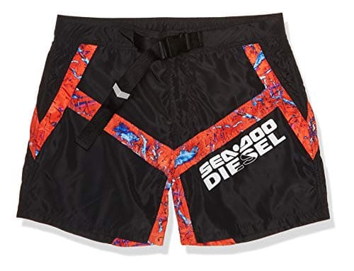 Image of Diesel Men's BMBX-CAYBAYDOO Boxer-Shorts Swim Trunks, Black/Multi, S