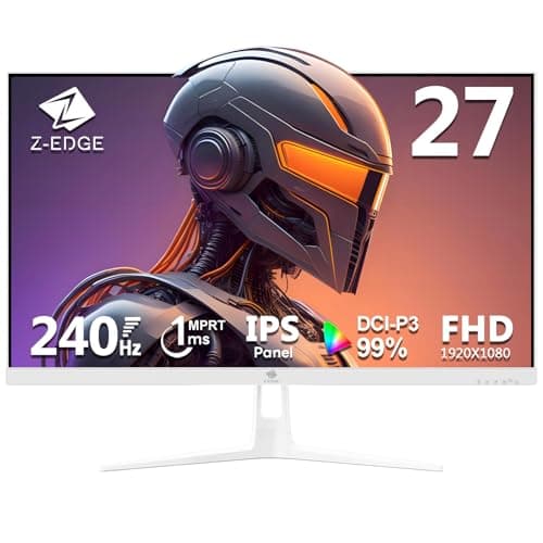 Image of Z-Edge 27 Inch 240Hz Gaming Monitor IPS Panel 1ms MPRT Full HD LED Monitor, 400cd/m² Brightness, Ultra-Thin Bezel, HDR10, FreeSync, HDMI & DisplayPort, VESA Mountable, White