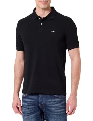 Image of GANT Men's Reg Emb Archive Shield Polo Shirt, Black, XL