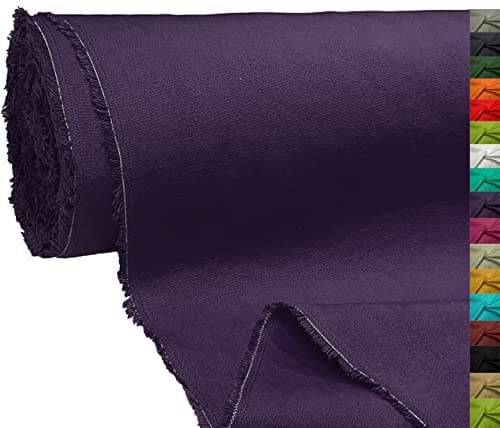 Image of A-Express 100% Cotton Canvas Fabric Material Dressmaking Cloth Curtain Bags 145cm 57" Wide 250GSM Sold Per Meter - Half Meter 50cm x 145cm Purple