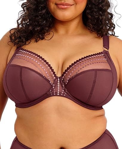 Image of Elomi Womens Matilda Underwire Plunge Bra, Sugarplum, 36GG US