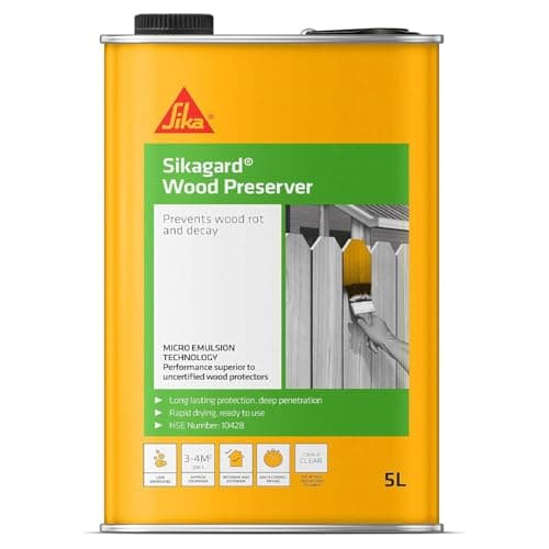 Image of Sika Sikagard Wood Preserver – Prevents Wood Rot and Decay – Fast-Drying – Clear – 5 Litre