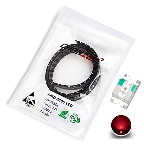 Image of Chanzon 100 pcs 0805 Red SMD LED Diode Lights (Small Surface Mount Chip 2.0mm x 1.2mm for PCB DC 2V 20mA) Super Bright Lighting Bulb Lamps Electronics Components Light Emitting Diodes