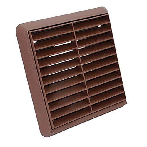 Image of Kair Brown Louvred Grille 155mm External Dimension with Round 100mm - 4 inch Rear Spigot - Wall Ducting Air Vent