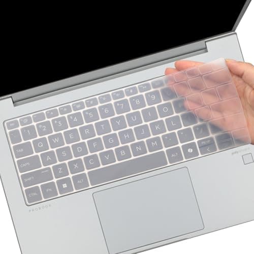 Image of Keyboard Cover for 2025 2024 New HP ProBook 440 G11 14-inch Laptop & HP ProBook 445 G11 14-inch Laptop Accessories Keyboard Protective Cover Skin (HP ProBook 440 445 G10/G9/G8/G7/G6/G5)-Clear
