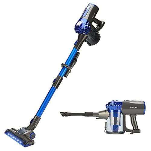 Image of Akitas V8 3-in-1 Cordless Hoover Vacuum Cleaner Handheld & Upright Lightweight 22.2 V 150 W, Rechargeable Lithium Battery for Floors Carpets and Pet Hair
