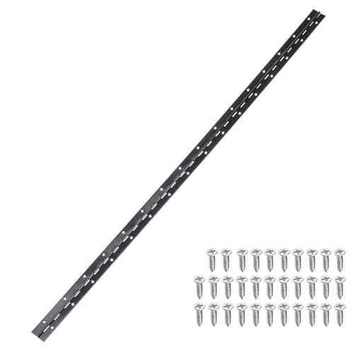 Image of sourcing map Piano Hinge, 36 Inch x 1.2 Inch Stainless Steel Continuous Hinge Door Hinge with Holes, for Boat Cabinet Door Box Furniture, Black