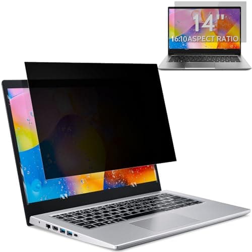 Image of 14-Inch Privacy Screen Filter With Anti-Blue Light and Glare Protection - Removable, Anti-Scratch Shield for Laptops With 16:10 Aspect Ratio