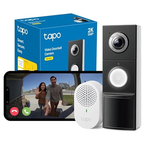 Image of Tapo D235 2K 5MP Doorbell Wireless 180°DFOV Ultra-Wide Video Doorbell Wireless or Wired,Battery 210 Day,Ring Chime Included,Head-to-Toe View IP66,TP-Link Free AI Detection,Alexa,No Monthly Fee