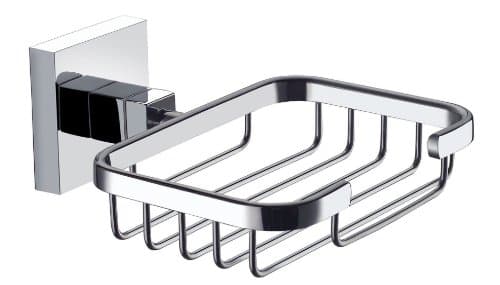 Image of Wall Mounted Square Soap Basket in Polished Chrome by ECOSPA
