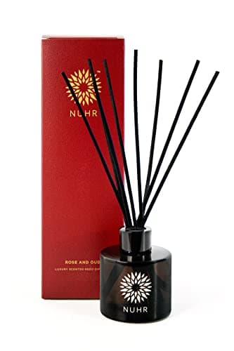 Image of NUHR Home Reed Diffuser Rose & Oud Sticks for Home Multi Note Fragrance - Long Lasting Aroma Perfect Reed Diffuser, Minimum of 4 Months, UK-Made- Gift Set 100ml