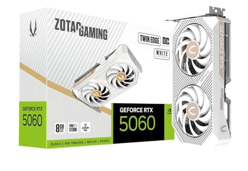 Image of ZOTAC Gaming GeForce RTX 5060 Twin Edge OC White Edition DLSS 4 8GB GDDR7 128-bit 28 Gbps PCIE 5.0 Gaming Graphics Card, SFF-Ready Compact Card, ZT-B50600Q-10A