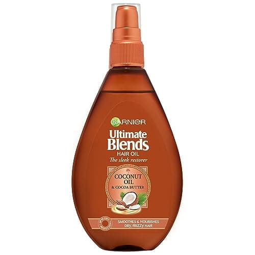 Image of Garnier Hair Oil Serum with Coconut oil and Cocoa Butter, Smoothes & Nourishes Dry & Frizzy Hair, Vegan Formla, No Silicones For a Natural Feel, 150ml