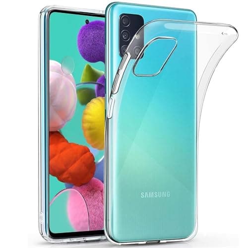 Image of Oprimio Crystal Clear Case for Samsung A71 [Silicone Case] [100% Transparent] [German Material] [Ultra Thin] Clear Phone Case for Samsung Galaxy A71