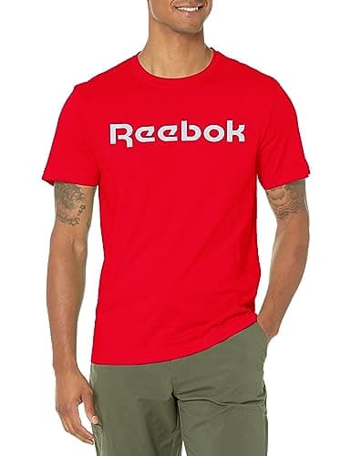 Image of Reebok Men's Tee T-Shirt, Vector Red/White Read Logo, X-Small