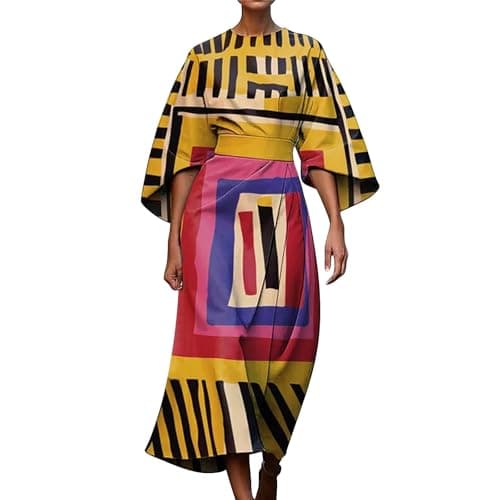 Image of Ladies Summer Dresses Victorian Casual A-Line Sleeveless Midi Empire V Neck Pleated Dress Swing Elastic Waist Midi Dress with Pockets Yellow