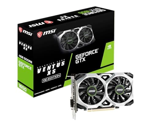 Image of MSI GeForce GTX 1650 D6 VENTUS XS OC Graphics Card '4GB GDDR6, 1620MHz, 128-bit, PCI Express x16 Gen 3, DisplayPort, HDMI, DVI-D, Dual Fan Cooling System'