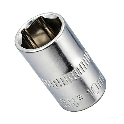 Image of Youzzei 10mm 1/4 Inch Square Drive Socket, 6 Point Metric Socket, Polishing Chrom Vanadium Alloy Steel 10mm Sockets 1/4" Drive for Car Repair Mechanical Maintenance Home Use