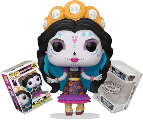 Image of Funko Monster High Skelita Calaveras + ToyBop Protector: Dia de Los Muertos Pop! Retro Toys Vinyl Figure (Bundled with Pro-Deluxe Pop Protector Collector Case Box Gift Set)