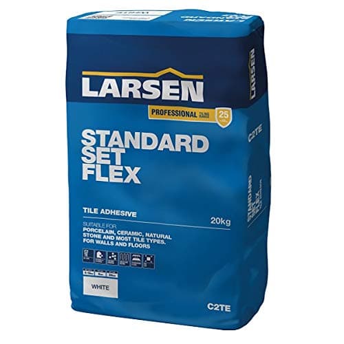 Image of Nassboards – Larsen Pro Standard Set Flex – Wall & Floor Tile Adhesive – Indoor & Outdoor Approved – 20 Kg Flexible Porcelain Tile Adhesive - Frost Resistant & Durable