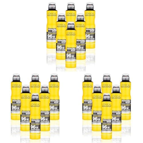 Image of L'Oreal Men Expert Invincible Sport 96H Anti-Perspirant Deodorant for Men, 250 ml, Pack of 18, Bulk Buy
