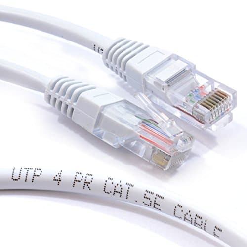 Image of kenable White Ethernet Cable Cat5e RJ45 Network Patch Lead UTP CCA 26AWG for Router PC Laptop Console 5m