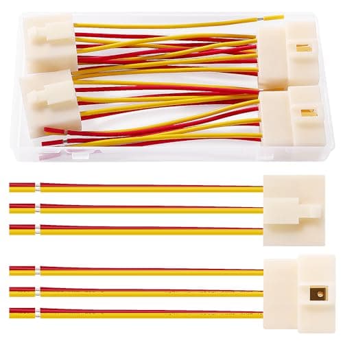 Image of YIXISI 2 Pairs 6.3mm 6 Pin Automotive Electrical Connectors, Male and Female Housing Connector with 100mm 18 AWG Cable, for Motorcycle, Bike, Car, Boats