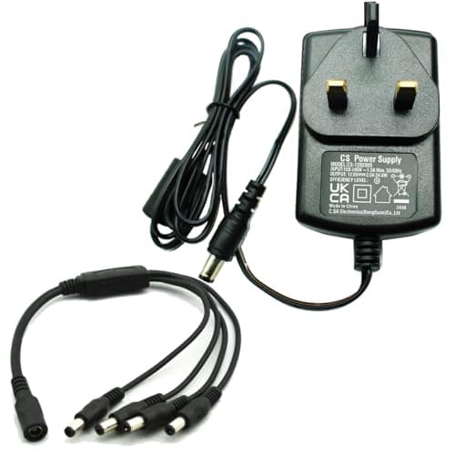 Image of Security-01 AC to DC 12V 2A Power Supply Adapter with 4-Way Power Splitter for CCTV Security Camera DVR NVR Led Strip