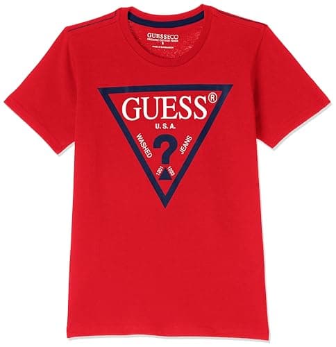 Image of GUESS Boys' Big Organic Cotton Short Sleeve Classic Logo T-Shirt