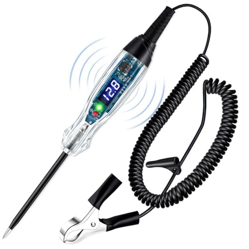 Image of AWBLIN Upgraded Automotive Buzzer Test Light 4-60V DC Digital LED Circuit Tester, Heavy Duty Light Tester with Voltmeter, Auto Bidirectional Voltage Tester Electric Test Pen