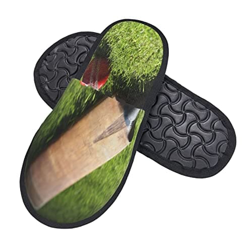 Image of Slippers Cricket Bat And Ball Fluffy Shoes Portable Cotton Slippers For Winter Bedroom Trip L