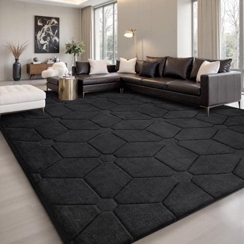 Image of Sour Lemon Rugs Living Room 200x300,3D Black Area Rugs for Bedroom,Extra Large Rugs for living room,Machine Washable Anti Slip Short Pile Rug Carpets Mat for Kids Room Bedroom