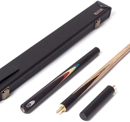 Image of BCE Protégé Christophe Lambert 3/4 Jointed Pool Cue with 15cm Extension & Hard Case, North American Ash Shaft, Ebonised Butt