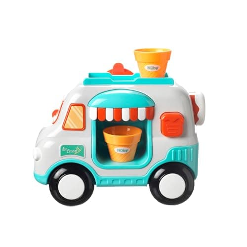 Image of Nuby Ice Cream Shop Bubble Machine Bath Toy - Suction Cups | Includes 2 Cones | Interactive Play | Suitable from 3 Years