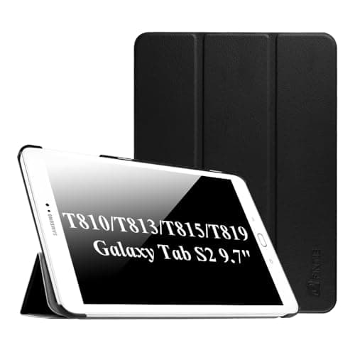 Image of FINTIE SlimShell Case for Samsung Galaxy Tab S2 9.7-inch Tablet (SM-T813 / SM-T819) - Super Thin Lightweight Stand Cover with Auto Sleep/Wake Feature, Black