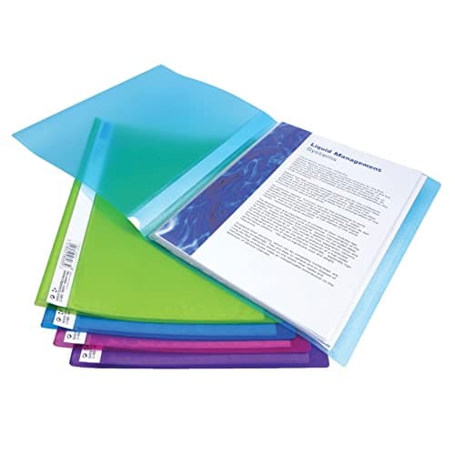 Image of Rapesco 0916 Flexible Display Book, 20 Pockets, A4, Assorted Colours, Pack of 10