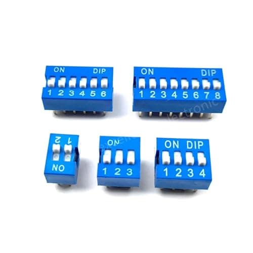 Image of 5PCS Slide Type Switch Module 1 2 3 4 5 6 7 8 10Bit 2.54mm Position Way DIP/SMD Pitch Toggle Switch Red/Blue Snap Switch Dial(Blue,5 PIN)