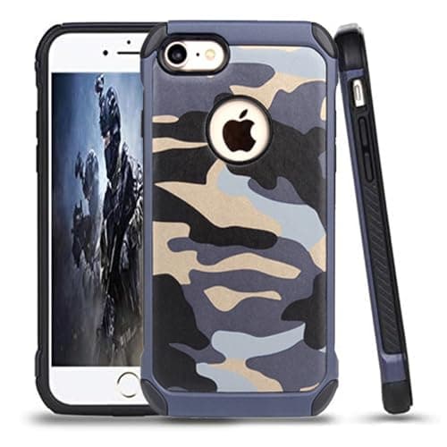 Image of leobray for iPhone 6/6s case,Heavy Duty Protective Bumper Shockproof Armor Ultra Hybrid Rugged Camouflage Case for iPhone 6/6S-Blue