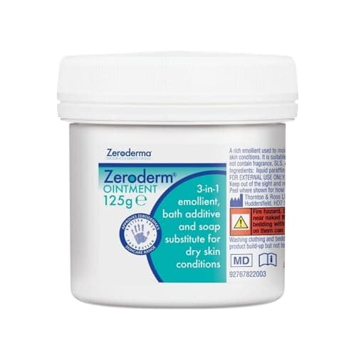 Image of Zeroderma Zeroderm Ointment, Rich 3-in-1 Emollient, Soap Substitute & Bath Additive, For Dry Skin Conditions such as Eczema, Ichthyosis & other Dry Skin Conditions. 125g
