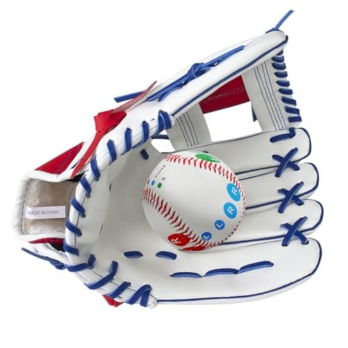 Image of Baseball Glove, Softball Gloves, Baseball Catcher Mitt, 10.5''-12.5'' for T-Ball Youth Adult Training and Beginner Player, Left Hand Glove, Right Hand Throw (White, 11.5 inch)