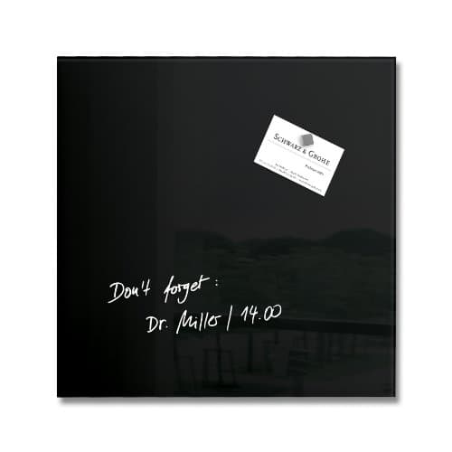 Image of SIGEL GL157 Premium Glass magnetic Board, glossy surface, 30 x 30 cm, easy mounting, Black - Artverum