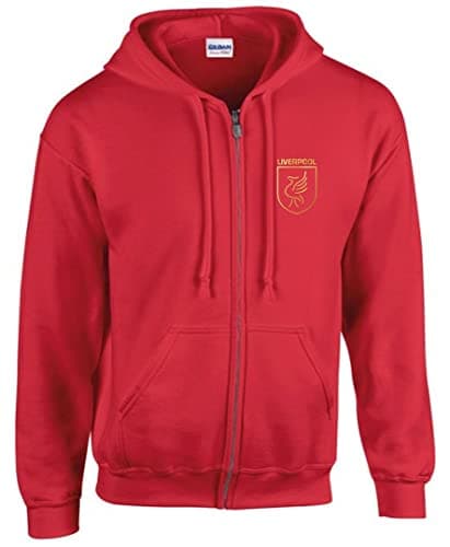 Image of Cyclops Print Liverpool Football LiverBird Crest Design ZIP HOODIE Ladies RED Ladies 12/14