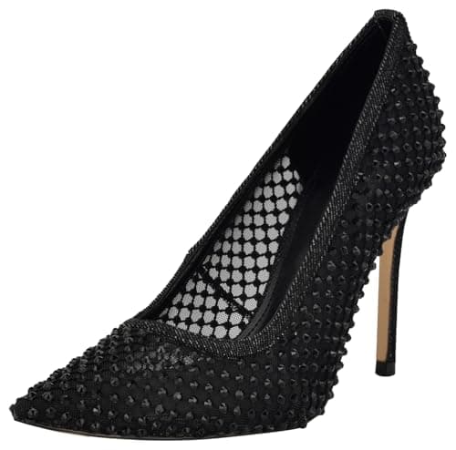 Image of Nine West Women's Fresh Pointy Toe Pump, Black Denim 001, 3.5 UK