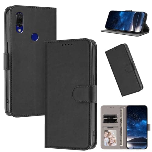 Image of Rfvzubemok Compatible with Honor 10 Lite (2018),Compatible with Honor 10 Lite (2018) Flip Kickstand Magnetic Closure Wallet Phone Case Black