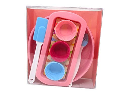 Image of 17 Piece Silicone Bakeware Baking Set with Cupcake Moulds, Round Cake Moulds and Loaf Moulds and with Spatula and Pastry Brush
